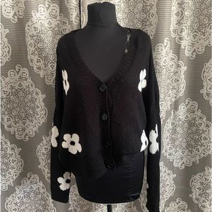Knitted Flower Cardigan